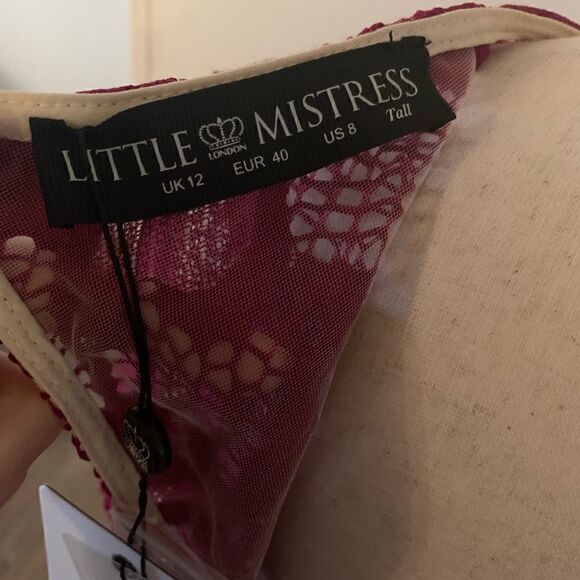 Little mistress size 8 tall fuchsia dress - Picture 5 of 7